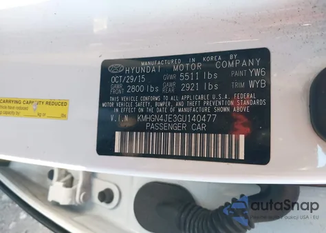 2016 Hyundai Genesis 3.8 из США, поврежденный, VIN KMHGN4JE3GU140477